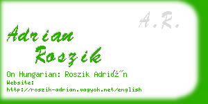 adrian roszik business card